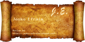 Jesko Efraim névjegykártya